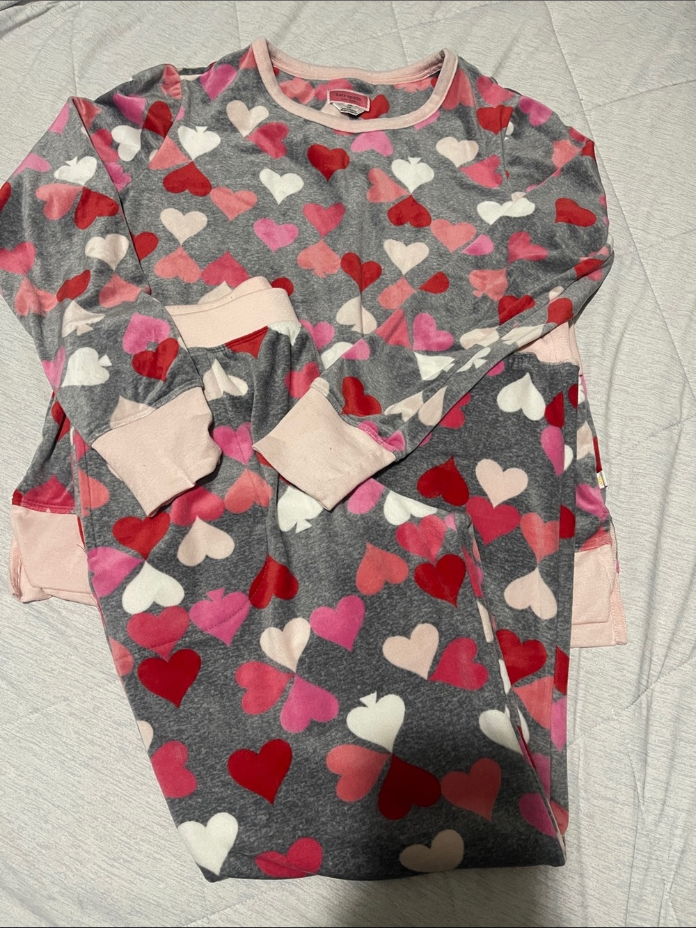 Kate Spade Heart-Print Fleece Pajama Set